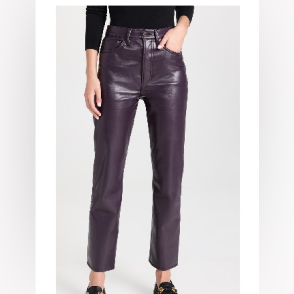 NWT Agolde 90’s Pinch Waist, High Rise, Straight, Recycled Leather